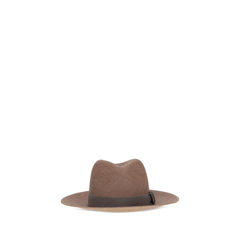 Brunello Cucinelli Brown Raffia Fedora