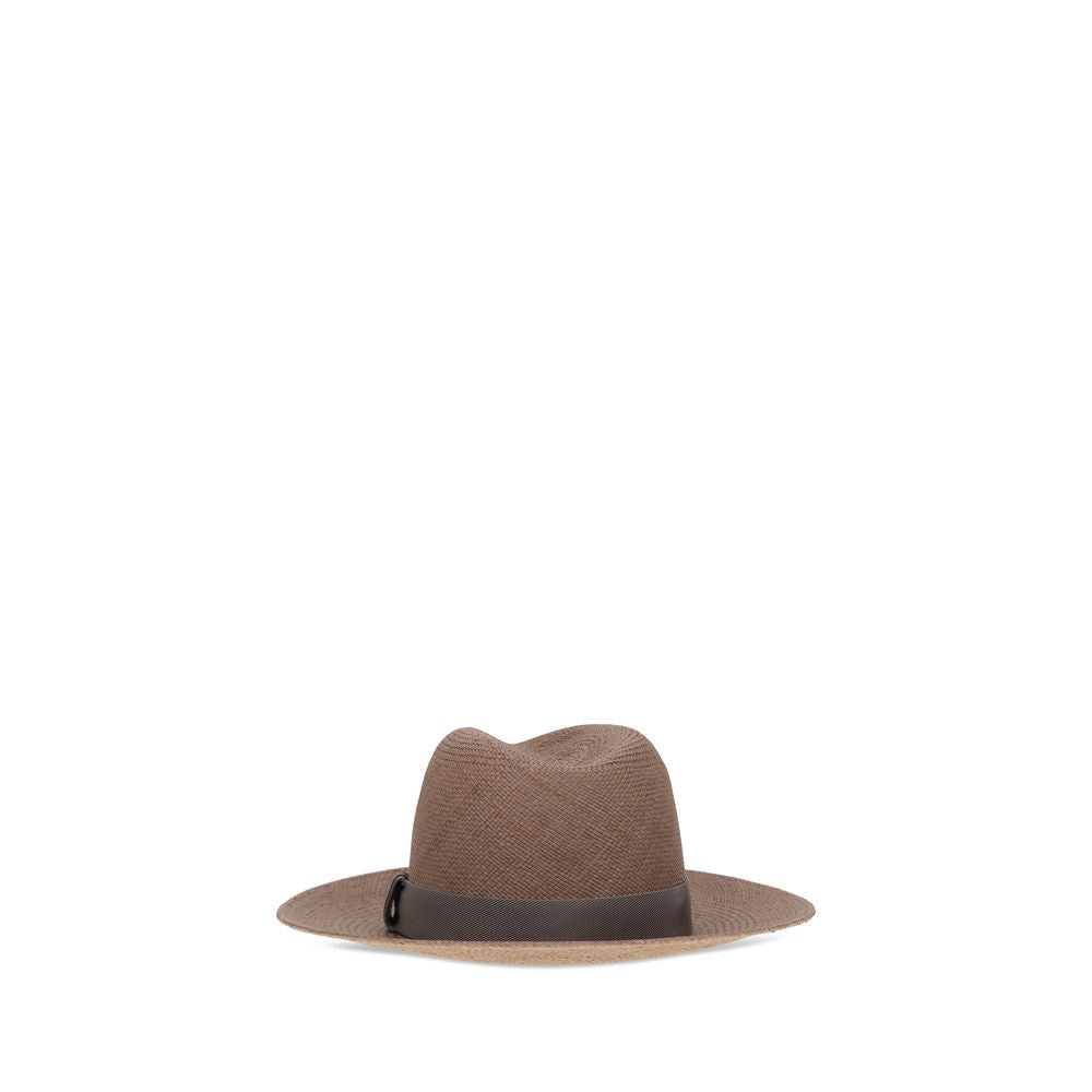Brunello Cucinelli Brown Raffia Fedora