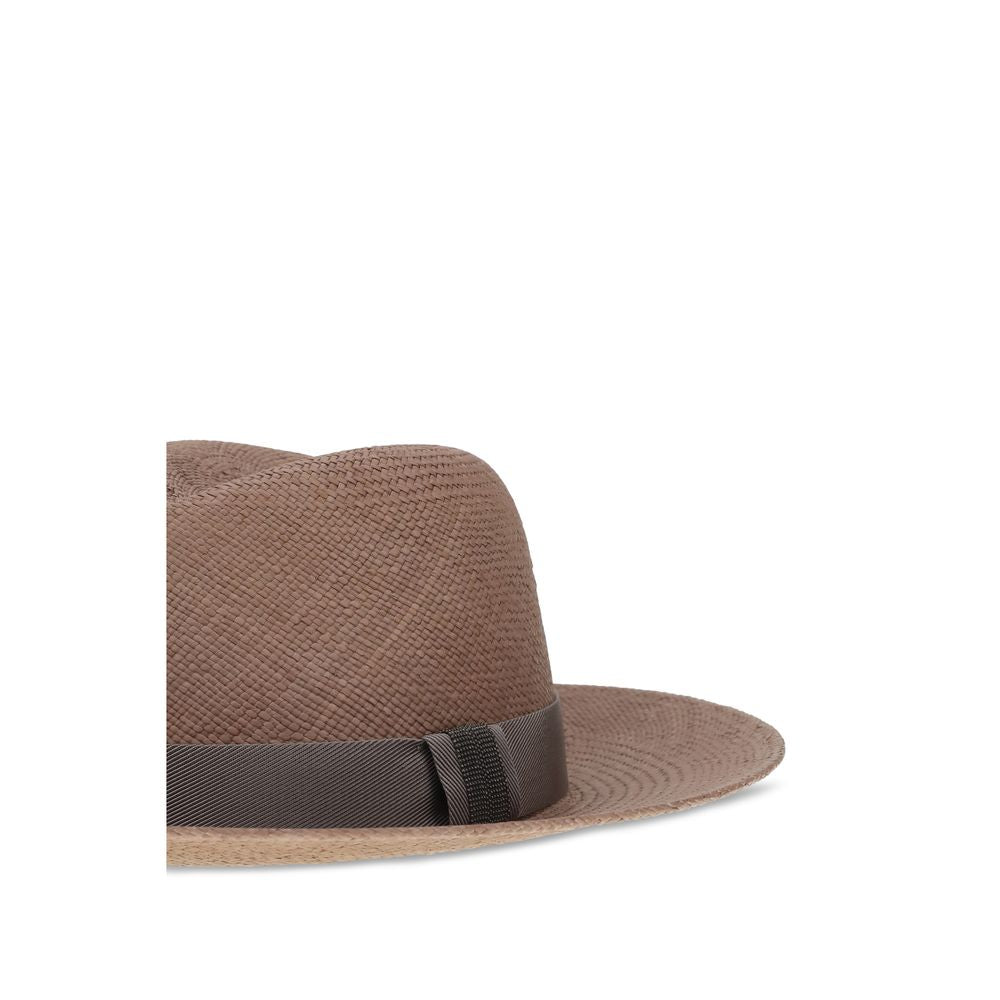 Brunello Cucinelli Brown Raffia Fedora