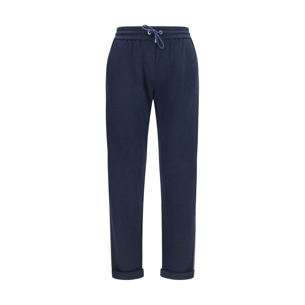 Brunello Cucinelli Blue Polyamide Casual Pants