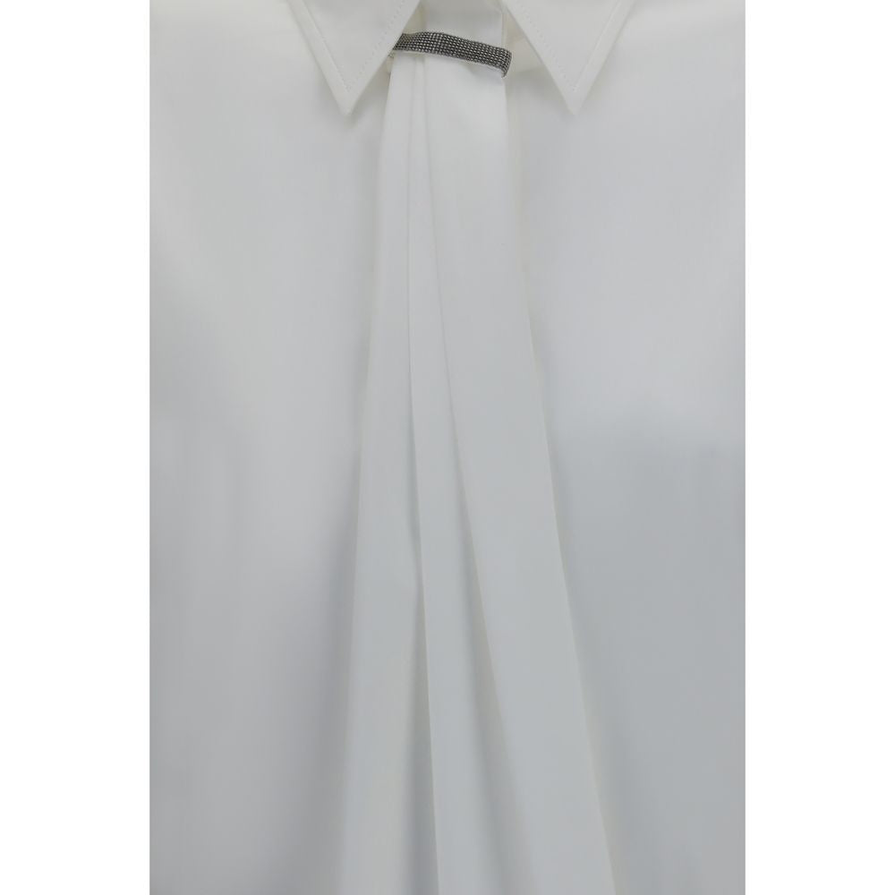 Brunello Cucinelli White Cotton Dress Shirt