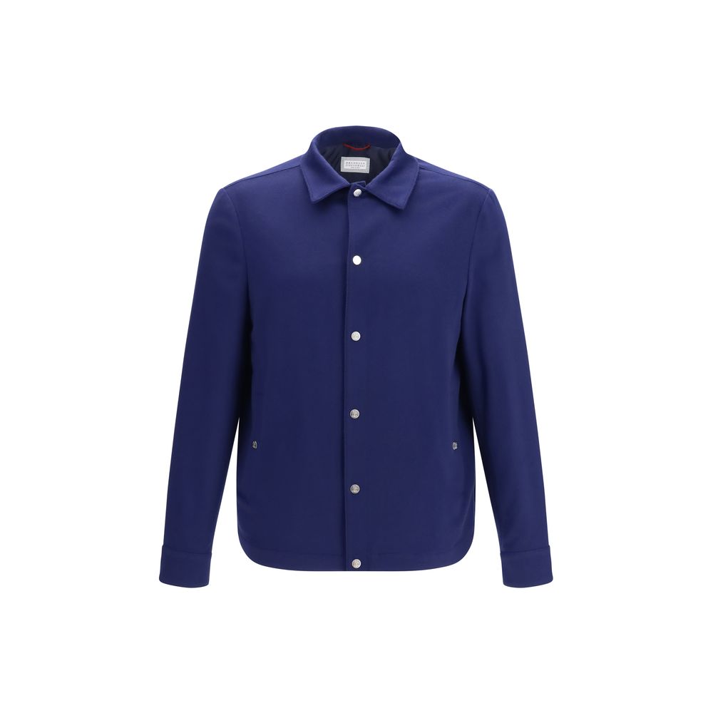 Brunello Cucinelli Blue Cashmere Full-Length Jacket