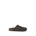 Brunello Cucinelli Brown Calf Leather Bos Taurus Slides