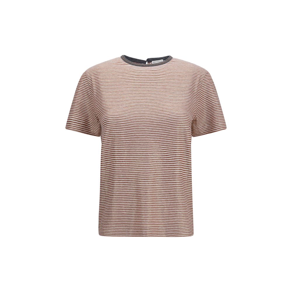 Brunello Cucinelli Orange Linen T-Shirt