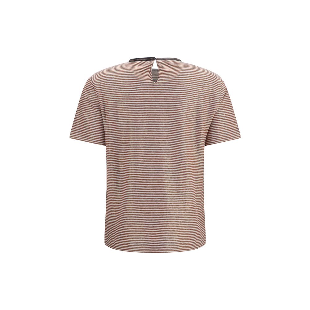 Brunello Cucinelli Orange Linen T-Shirt