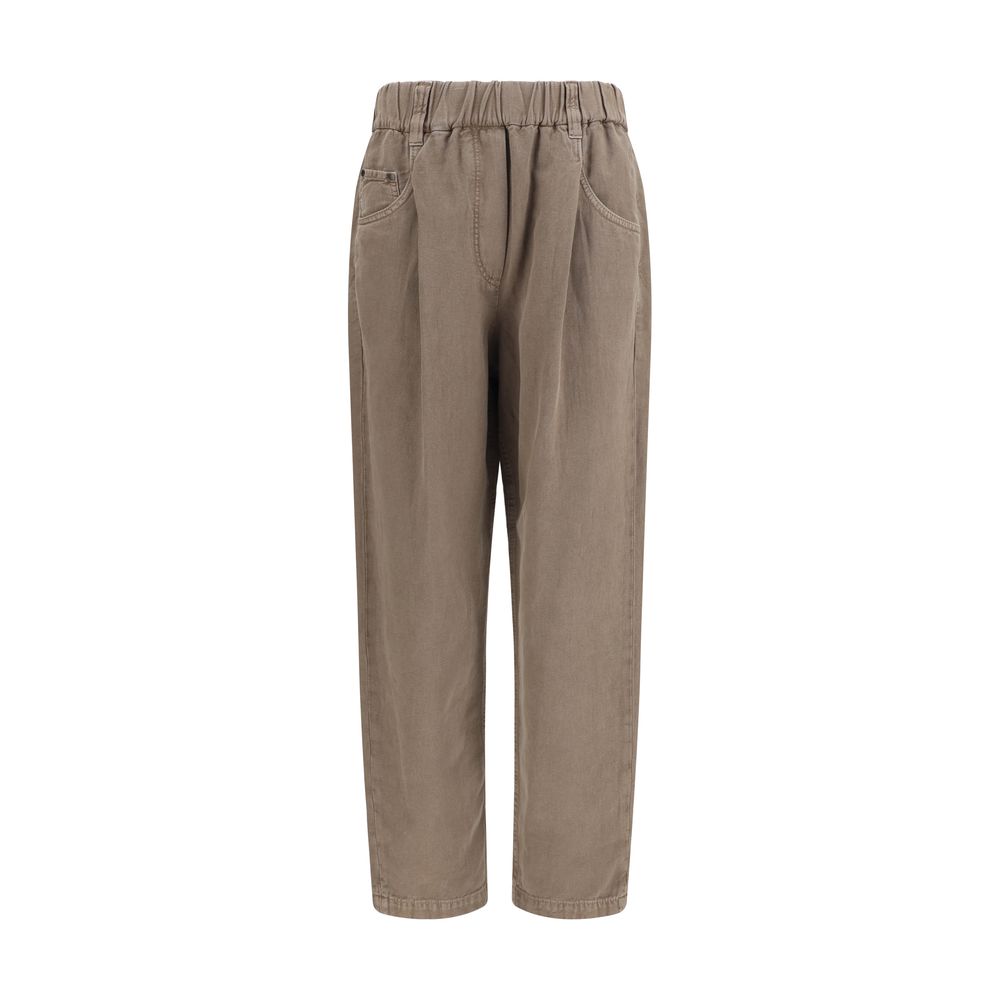 Brunello Cucinelli Beige Cotton Casual Pants