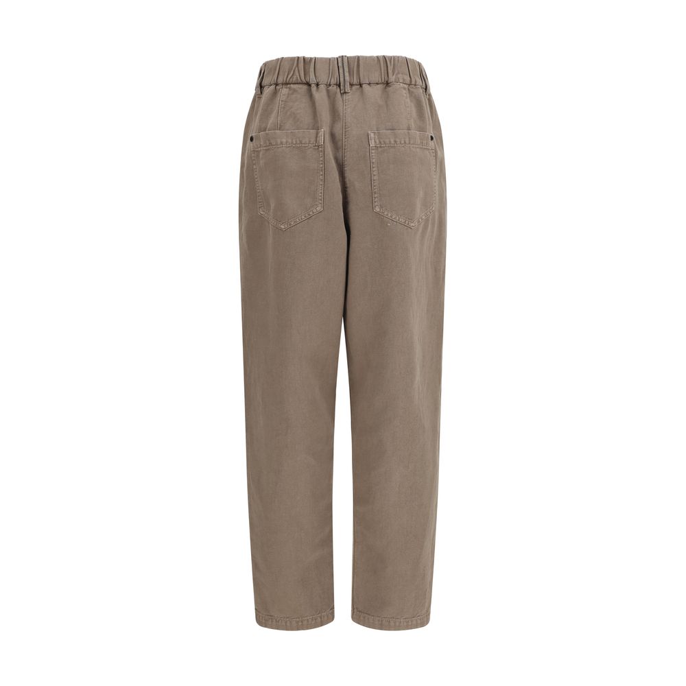 Brunello Cucinelli Beige Cotton Casual Pants