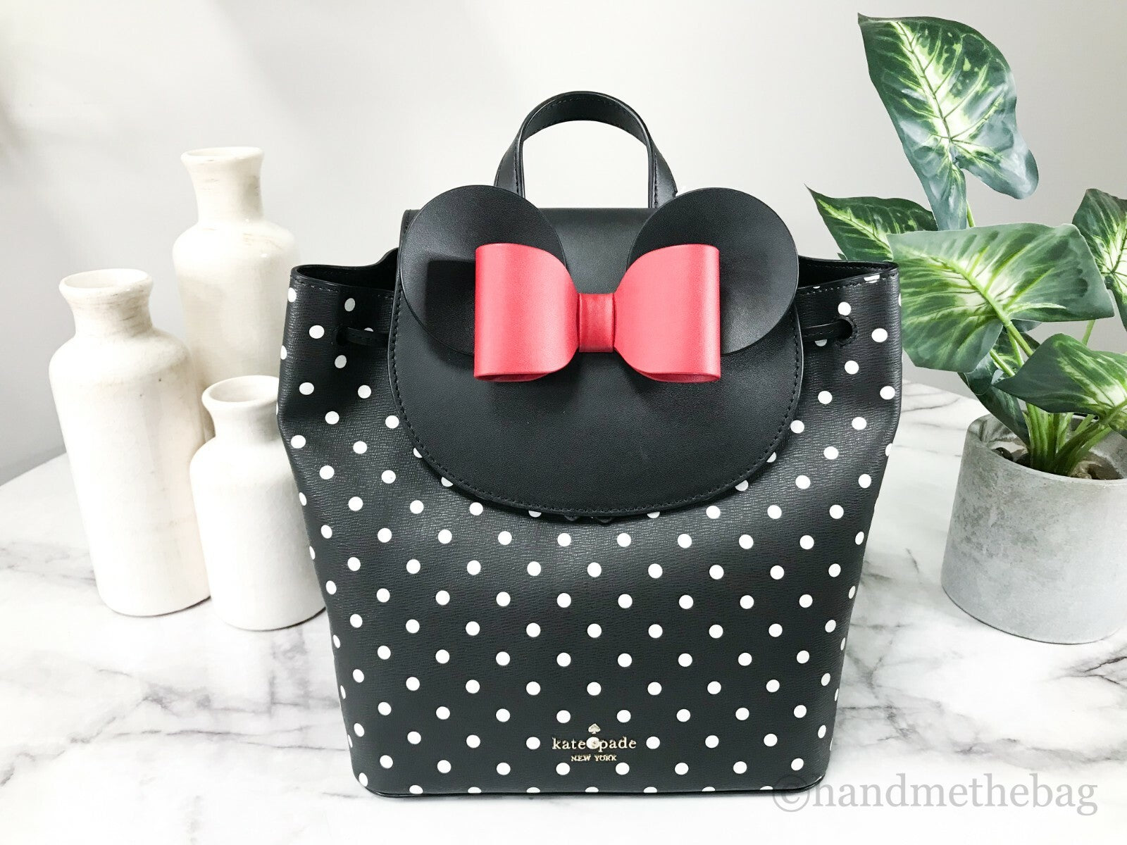 Kate Spade Disney Minnie Mouse Medium Leather Backpack Bookbag Bag