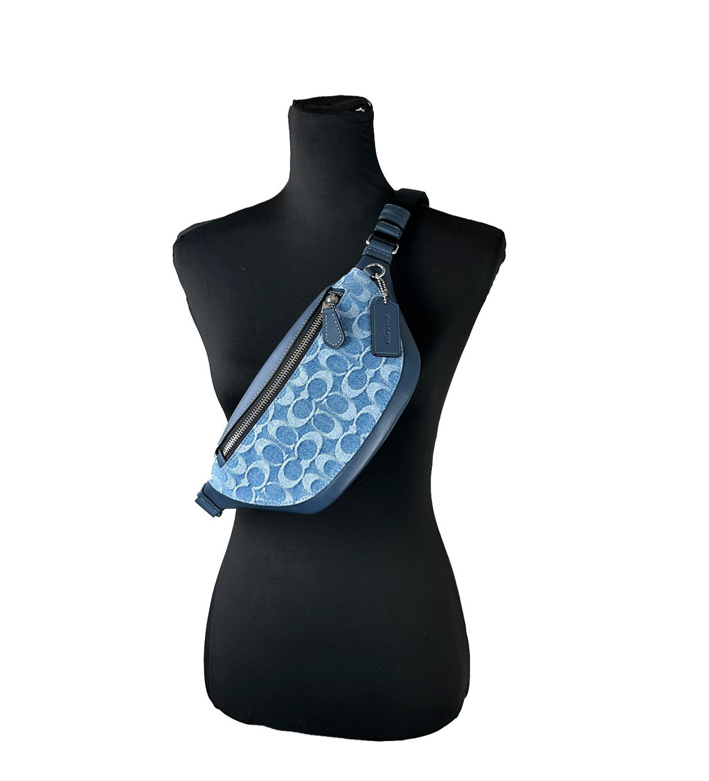 COACH Coach Warren Mini Signature Denim Fanny Belt Bag