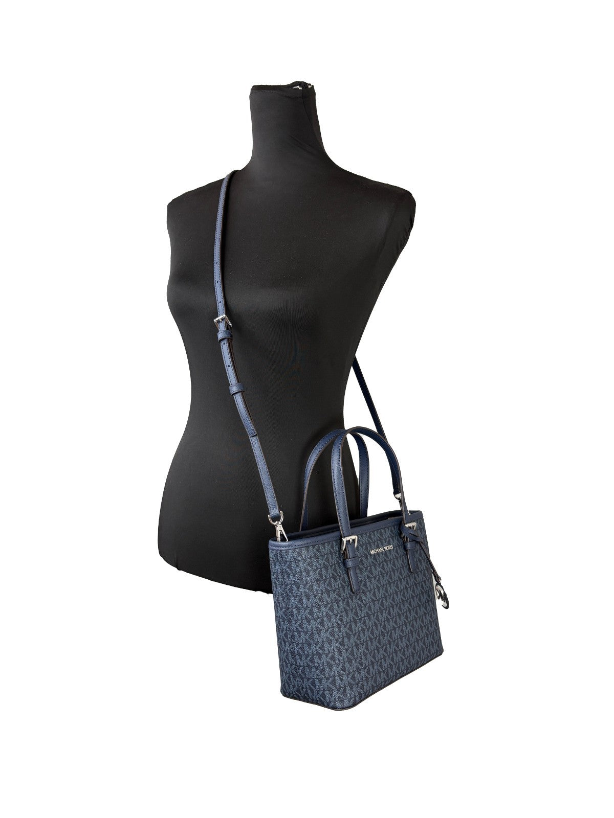 Michael Kors Navy Signature XS Carryall Tote Bag