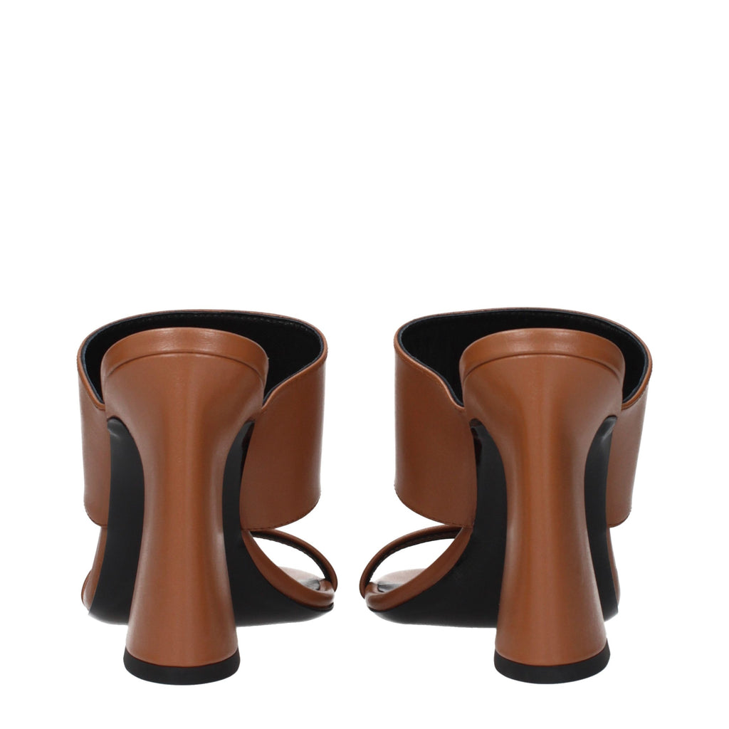 Versace Brown Leather Stiletto Heel Sandals