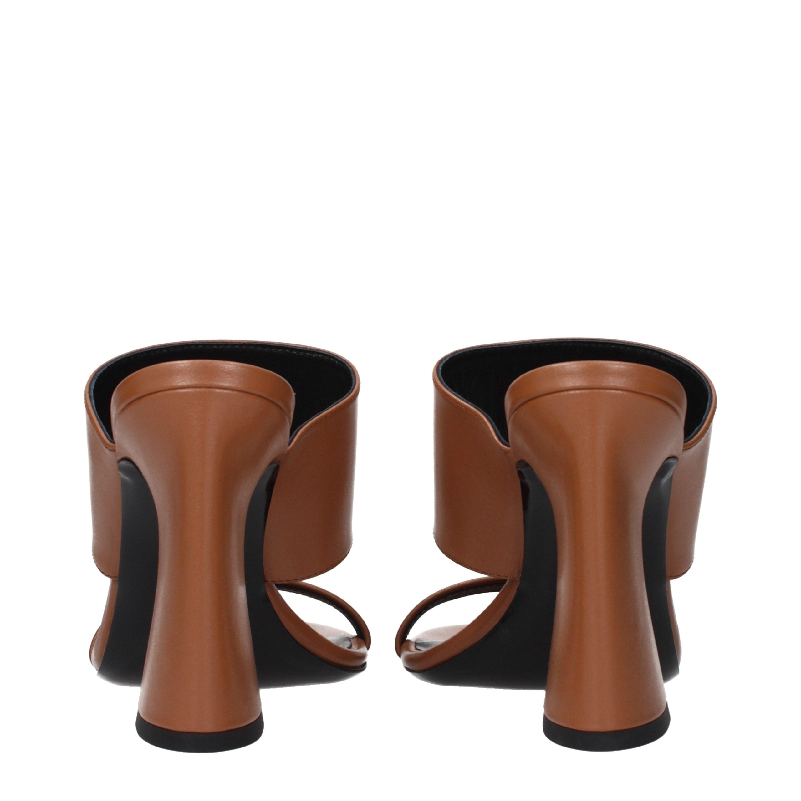 Versace Brown Leather Stiletto Heel Sandals