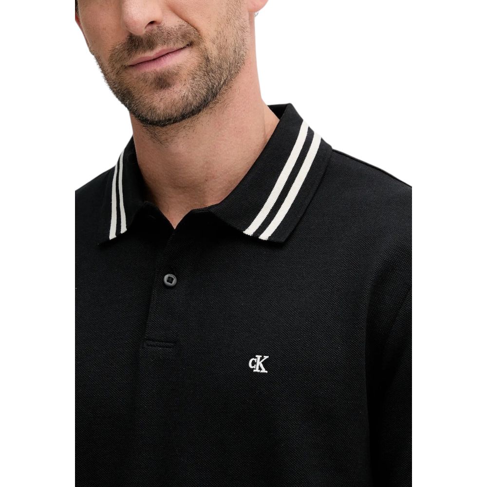 Calvin Klein Jeans Black Cotton Polo Shirt