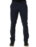 Domenico Tagliente Navy Blue Skinny Chino Mid Waist Men Pants