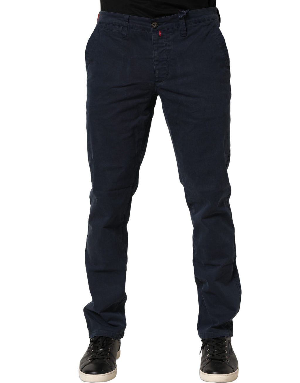 Domenico Tagliente Navy Blue Skinny Chino Mid Waist Men Pants