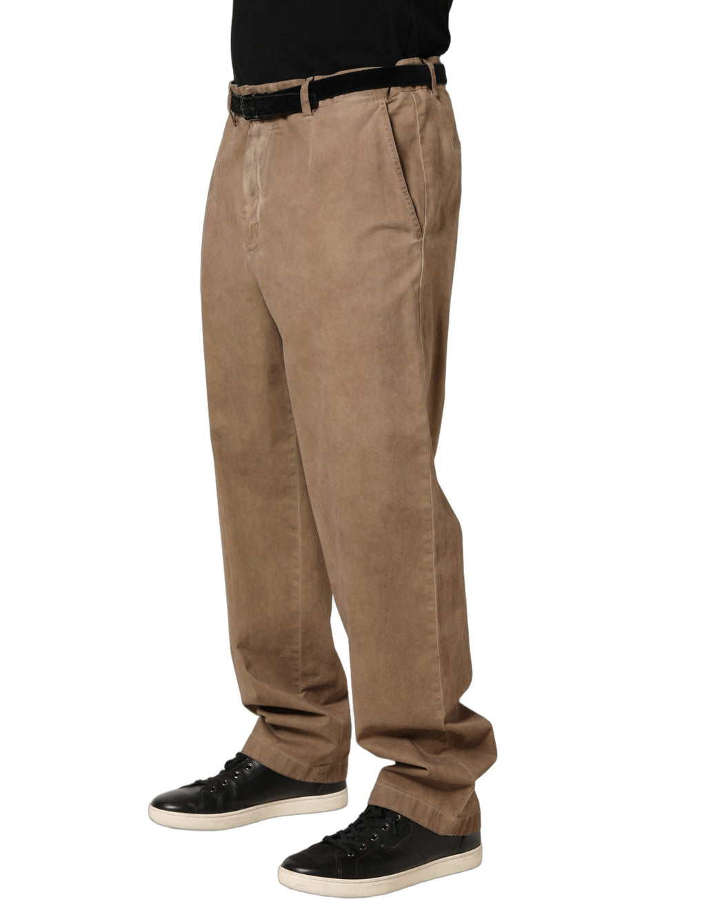 Dolce & Gabbana Beige Cotton Straight Leg Men Trouser Pants