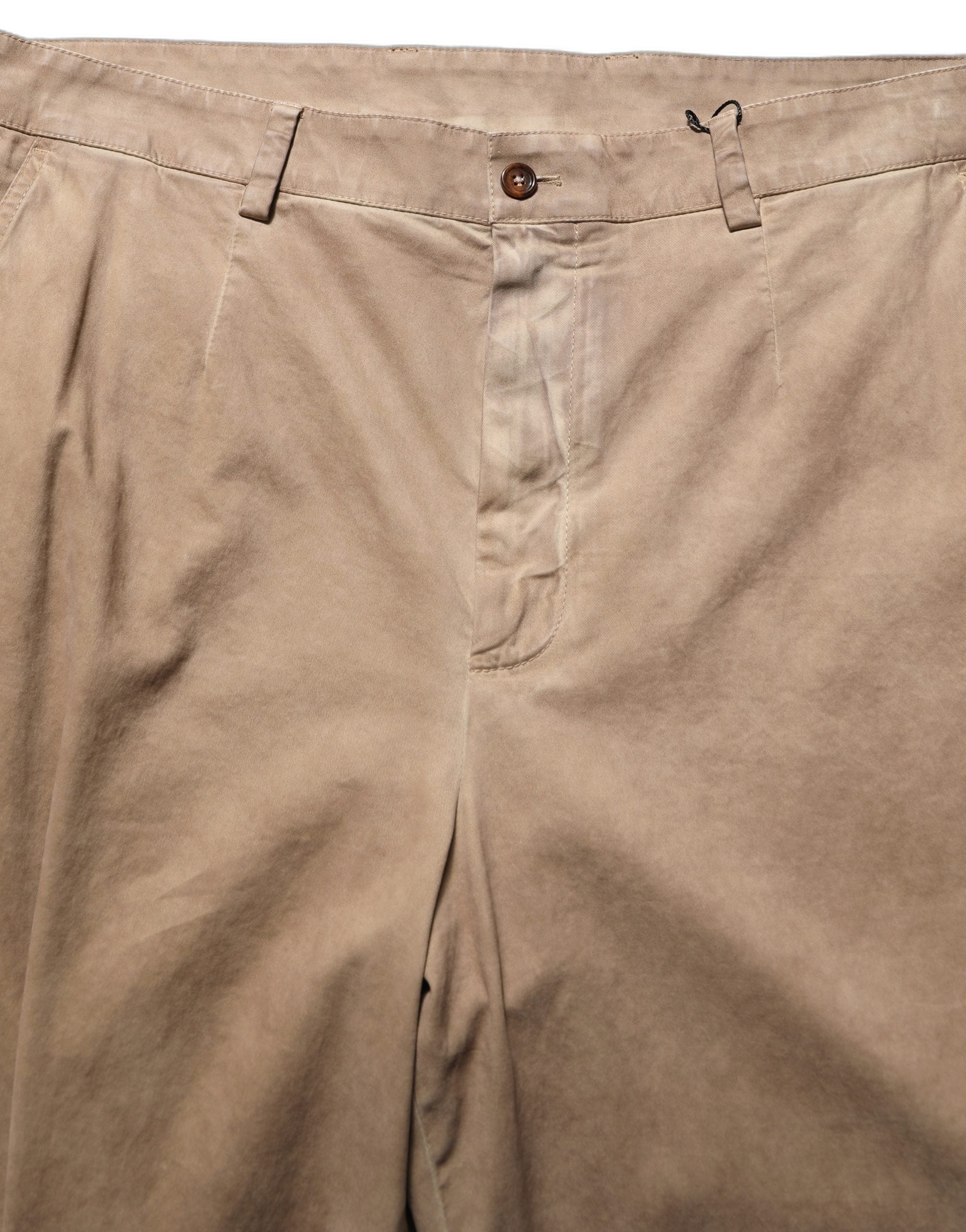 Domenico Tagliente Beige Cotton Straight Leg Men Trouser Pants