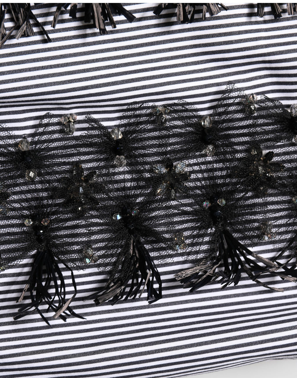Dolce & Gabbana BlackGray Pinstripe Embellished Trouser Pants
