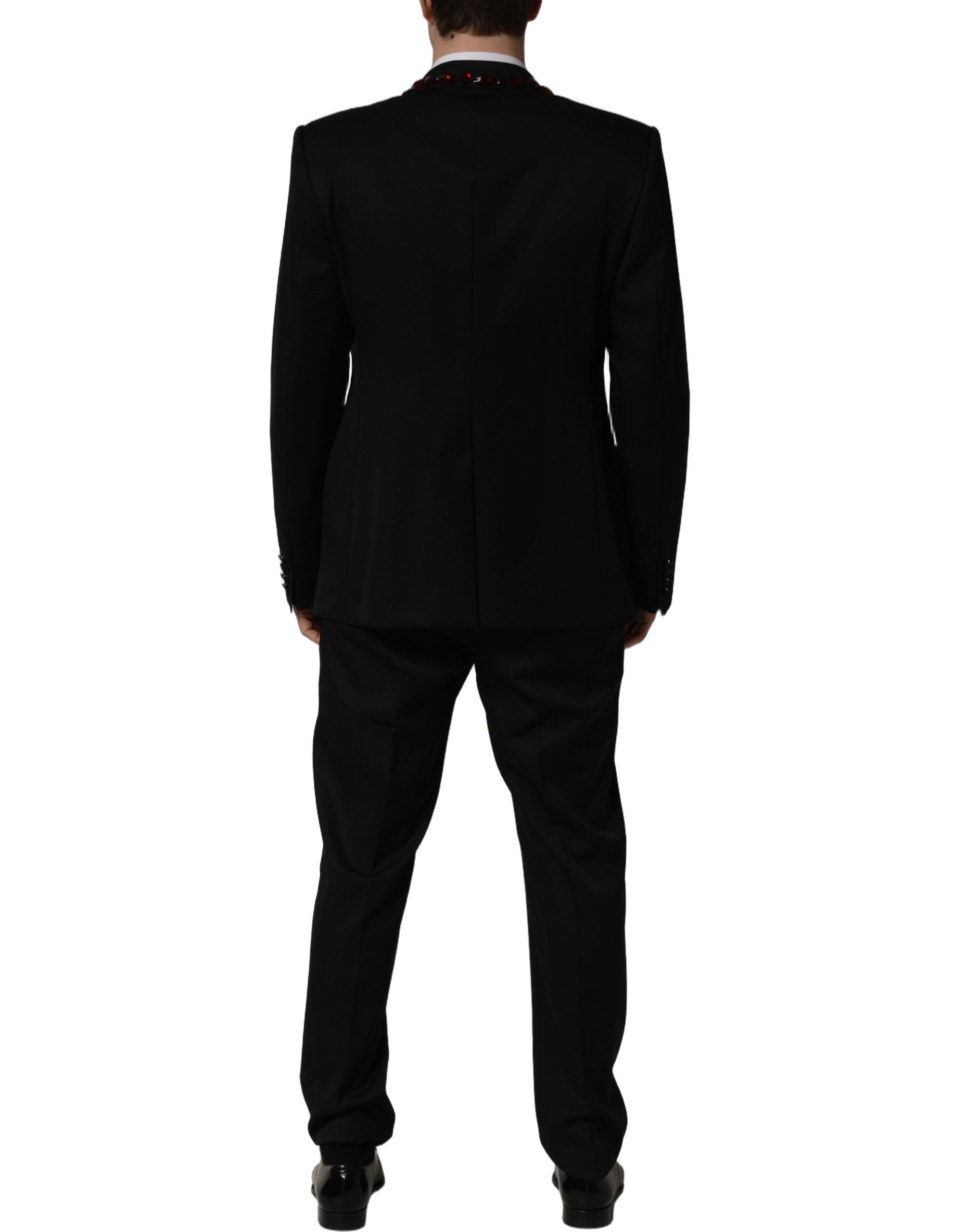 Dolce & Gabbana Black Crystal Embellished 2 Piece Suit
