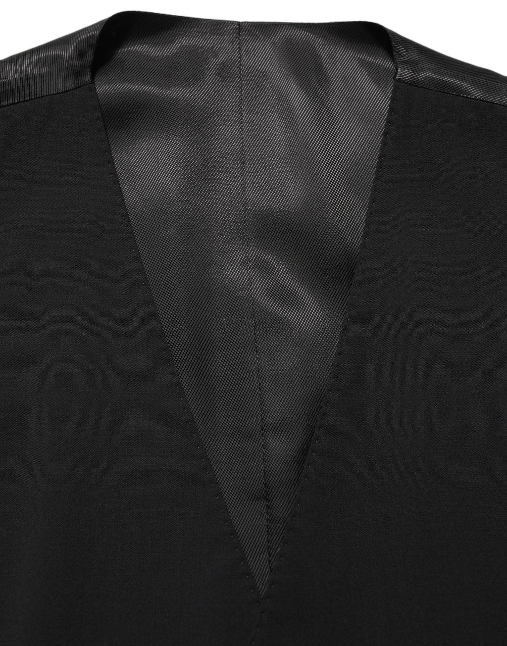 Dolce & Gabbana Black Wool Single Breasted Waistcoat Vest