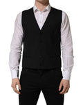 Dolce & Gabbana Black Wool Single Breasted Waistcoat Vest