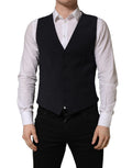 Dolce & Gabbana Black Wool Single Breasted Waistcoat Vest