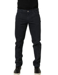 Dolce & Gabbana Black Cotton Mid Waist Skinny Men Denim Jeans