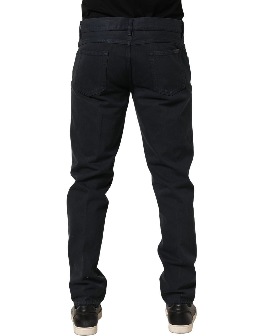Dolce & Gabbana Black Cotton Mid Waist Skinny Men Denim Jeans