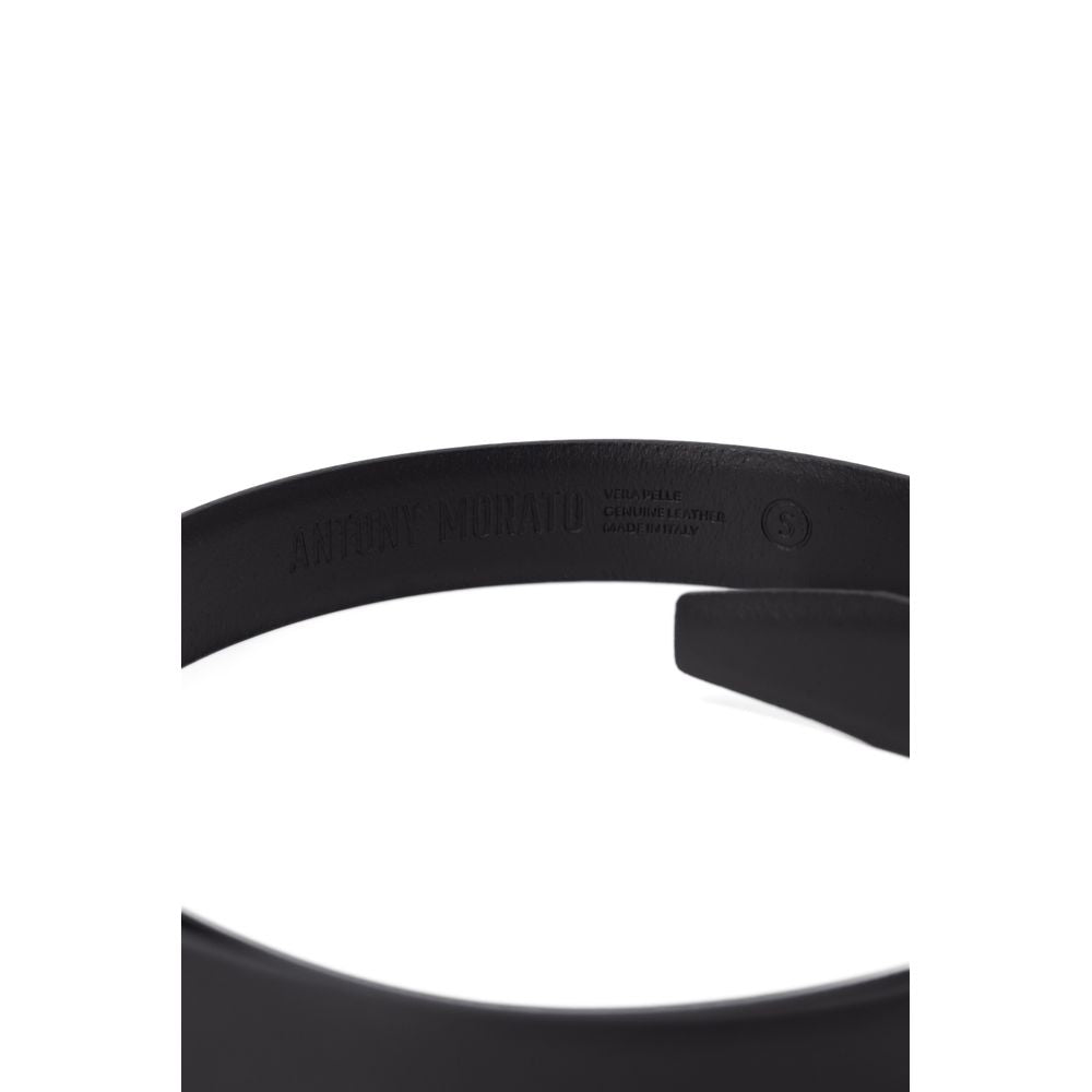 Antony Morato Black Leather Regular Belt