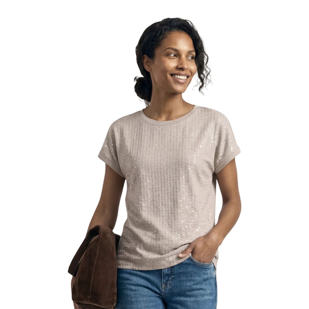 Street One Beige Polyester T-Shirt