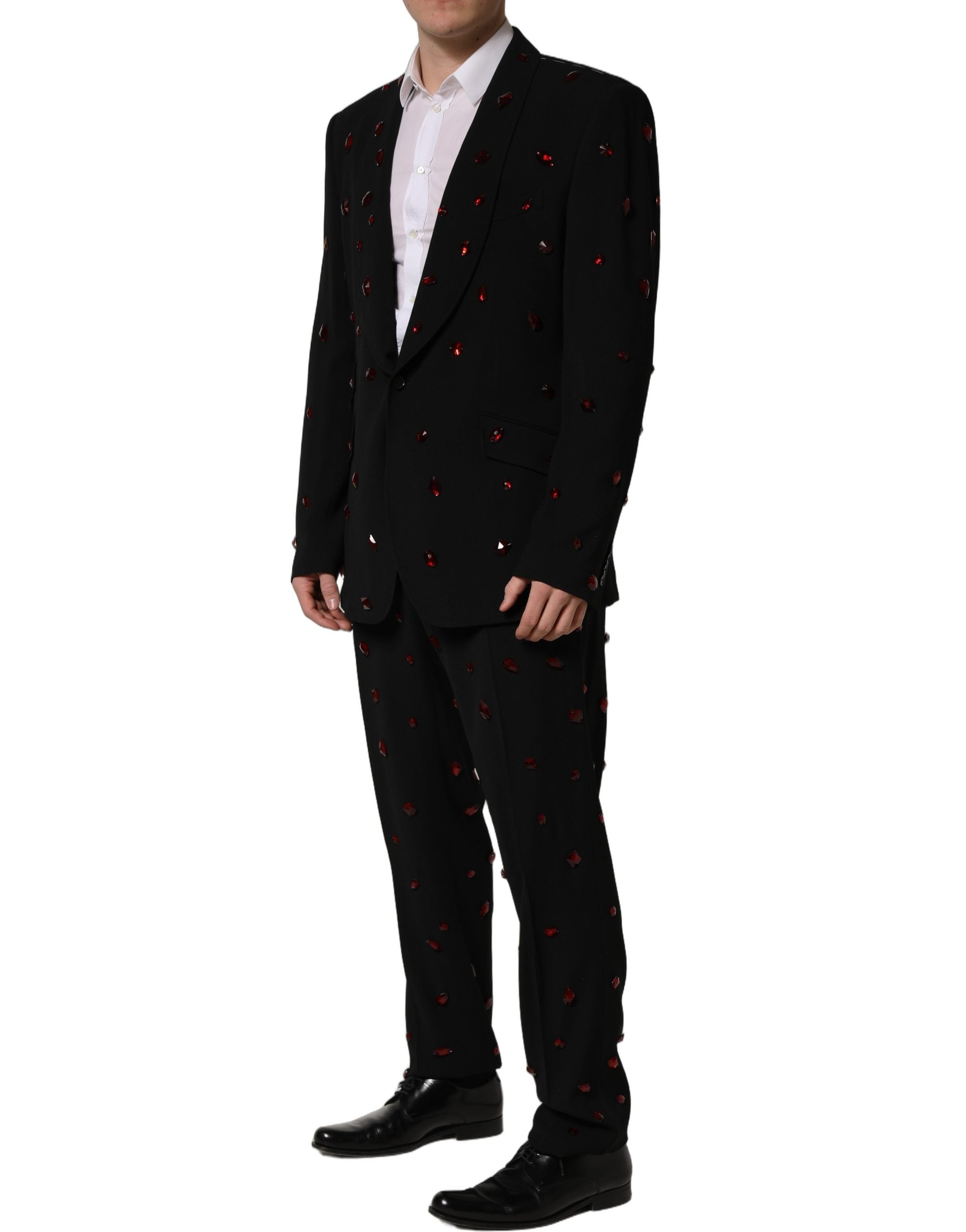 Dolce & Gabbana Black Crystal Embellished 2 Piece Suit