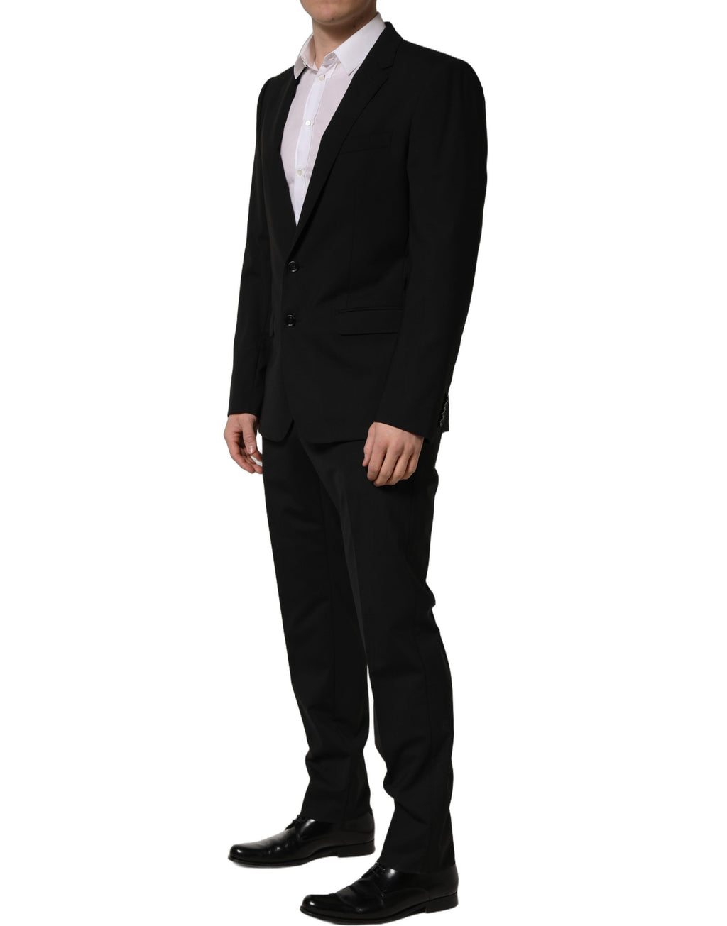 Dolce & Gabbana Black Wool Slim Fit Formal 2 Piece Men Suit