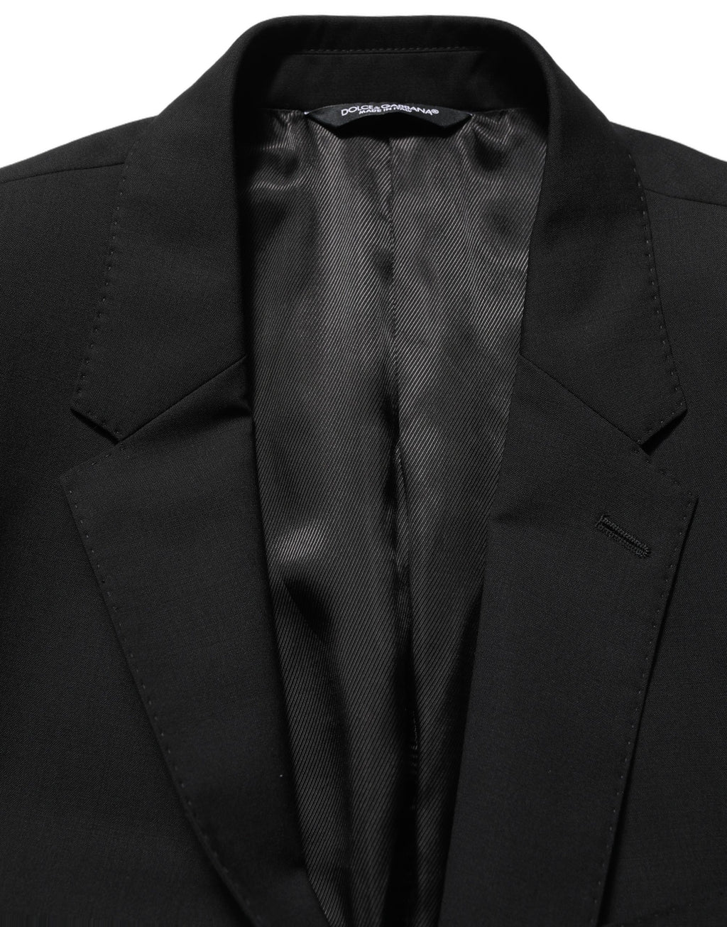 Dolce & Gabbana Black Wool Slim Fit Formal 2 Piece Men Suit