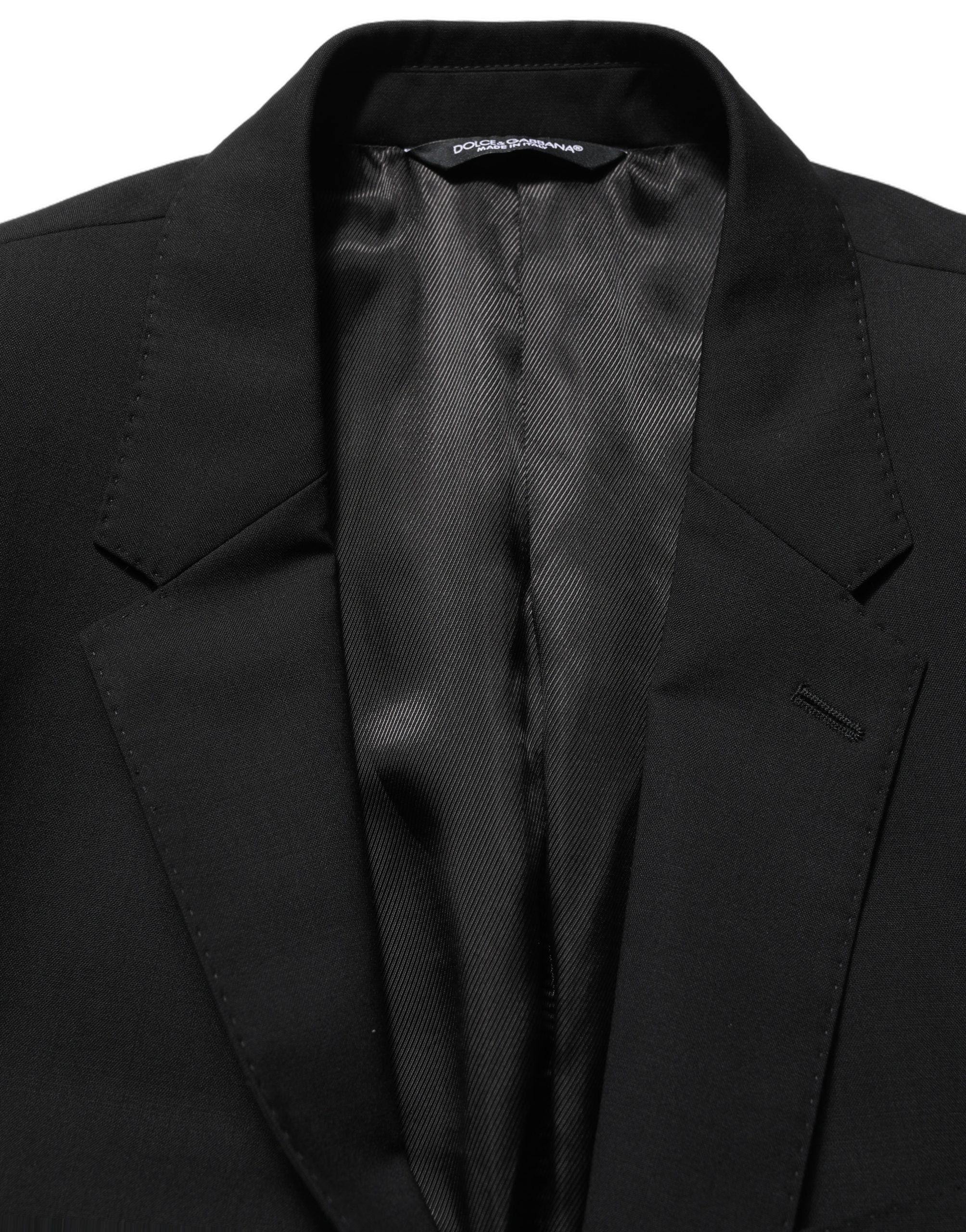 Dolce & Gabbana Black Wool Slim Fit Formal 2 Piece Men Suit