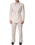 Dolce & Gabbana White Wool Slim Fit Formal 2 Piece Men Suit