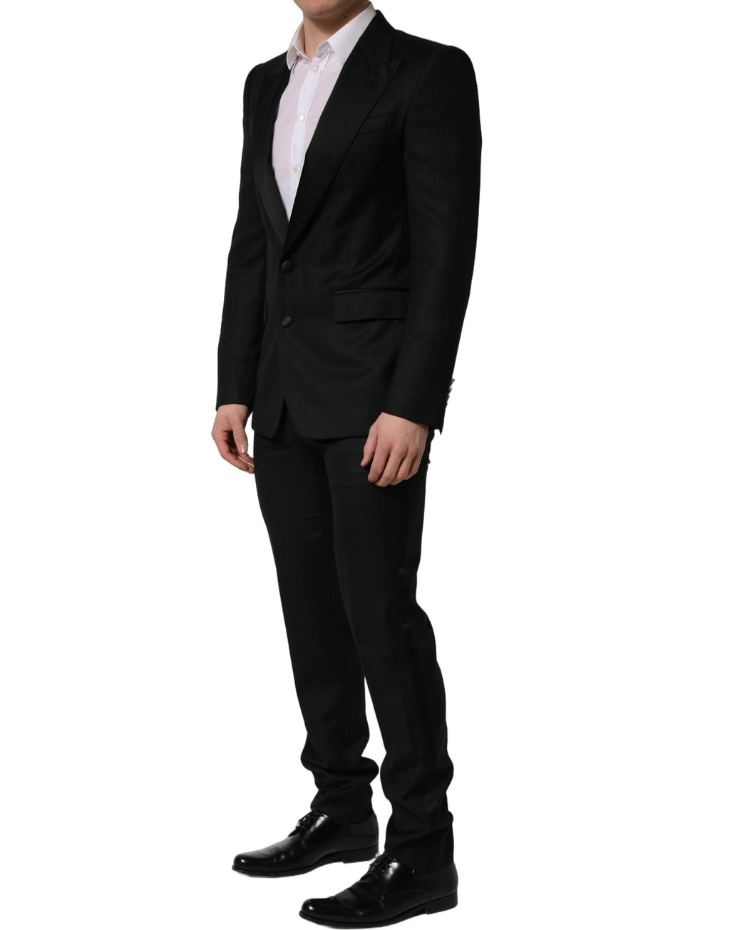 Dolce & Gabbana Black Wool Slim Fit Formal 2 Piece Men Suit
