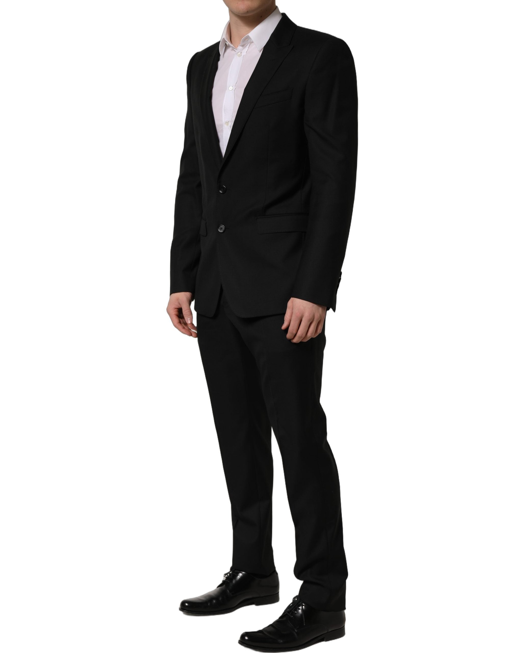 Dolce & Gabbana Black Wool Slim Fit Formal 2 Piece Men Suit