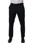 Dolce & Gabbana Black Cotton Tapered Leg Dress Trouser Pants