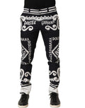 Dolce & Gabbana Black Cotton Poplin MarinaPrint Trouser Pants