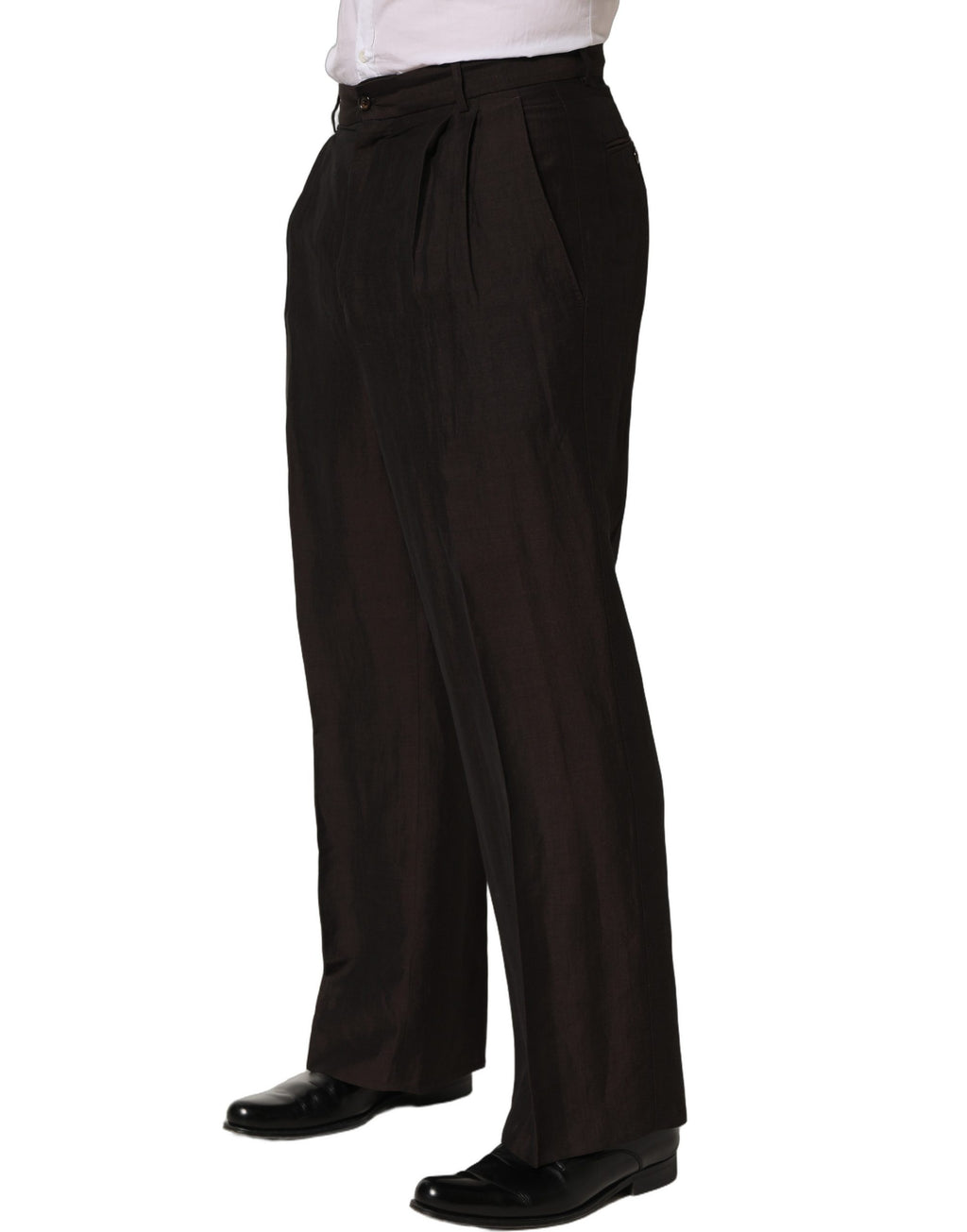 Dolce & Gabbana Brown Linen Straight Men Dress Trouser Pants