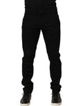 Dolce & Gabbana Black Cotton Stretch Skinny Men Denim Jeans