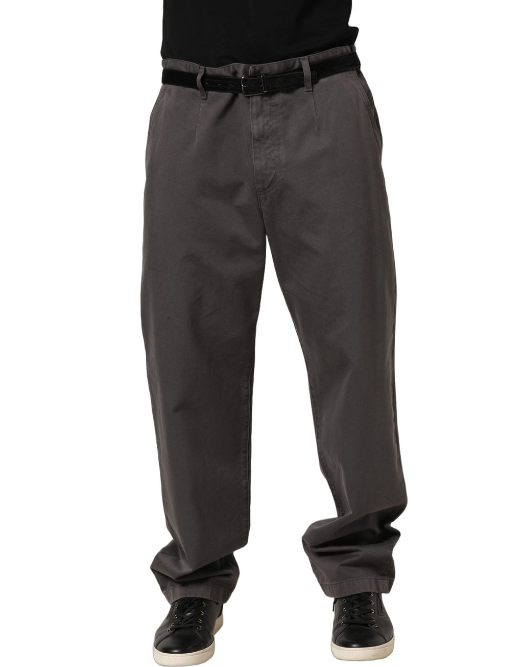 Dolce & Gabbana Dark Gray MidWaist Straight Men Trouser Pants
