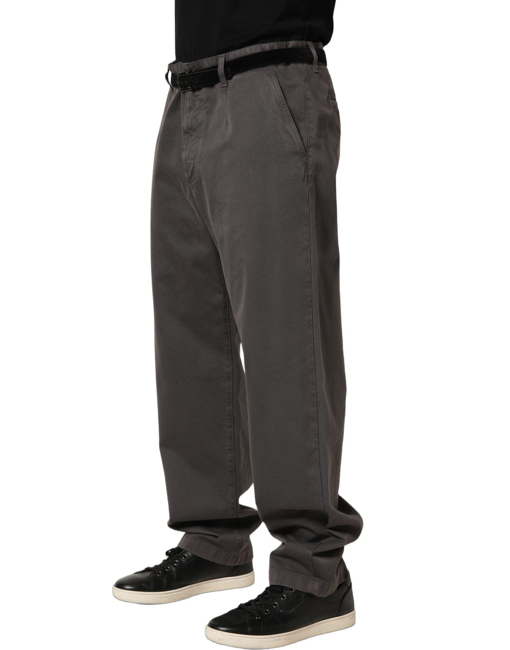 Dolce & Gabbana Dark Gray MidWaist Straight Men Trouser Pants