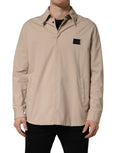 Dolce & Gabbana Beige Logo Overshirt Cotton Men Casual Shirt