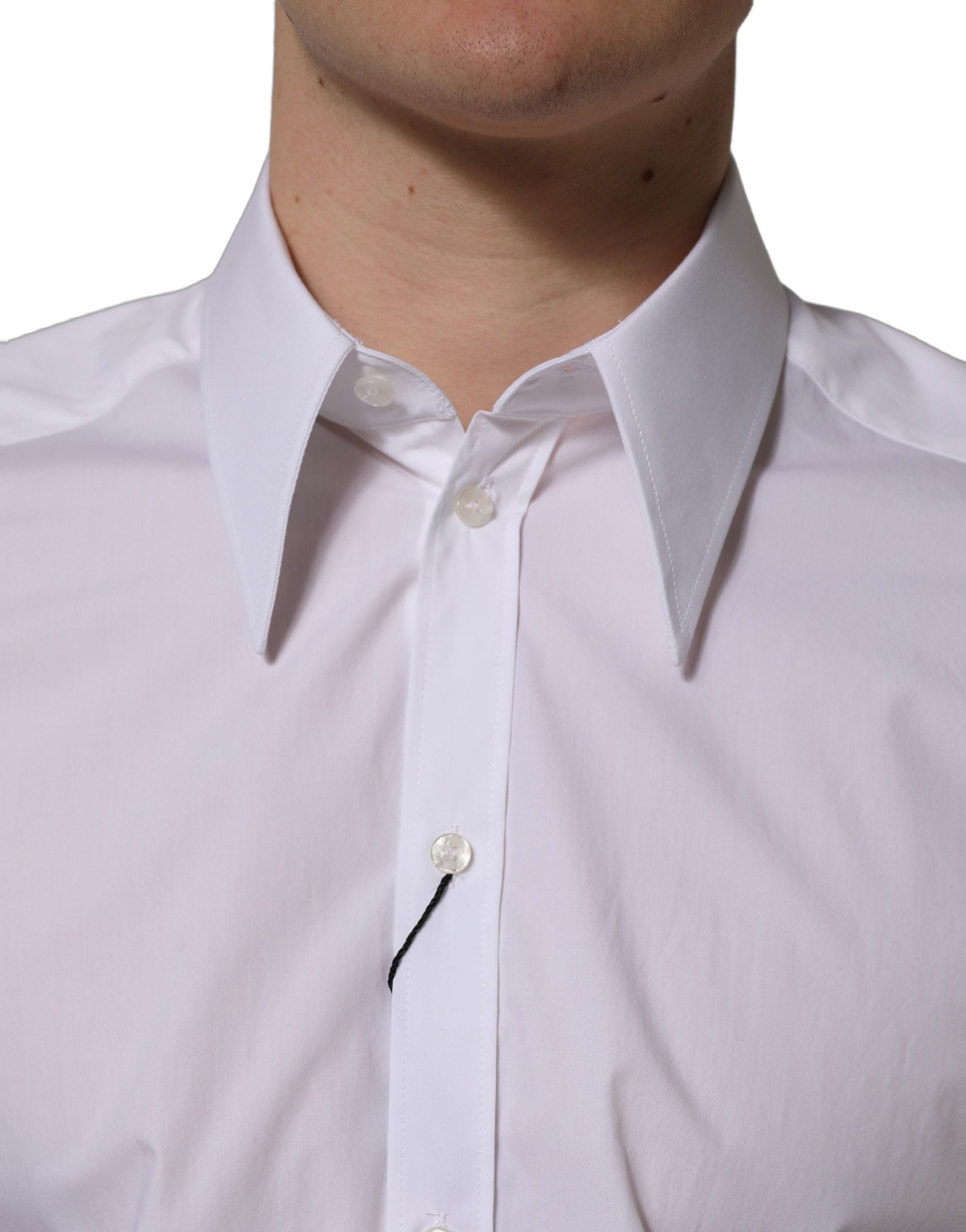 Dolce & Gabbana White MARTINI Long Sleeves Men Dress Shirt