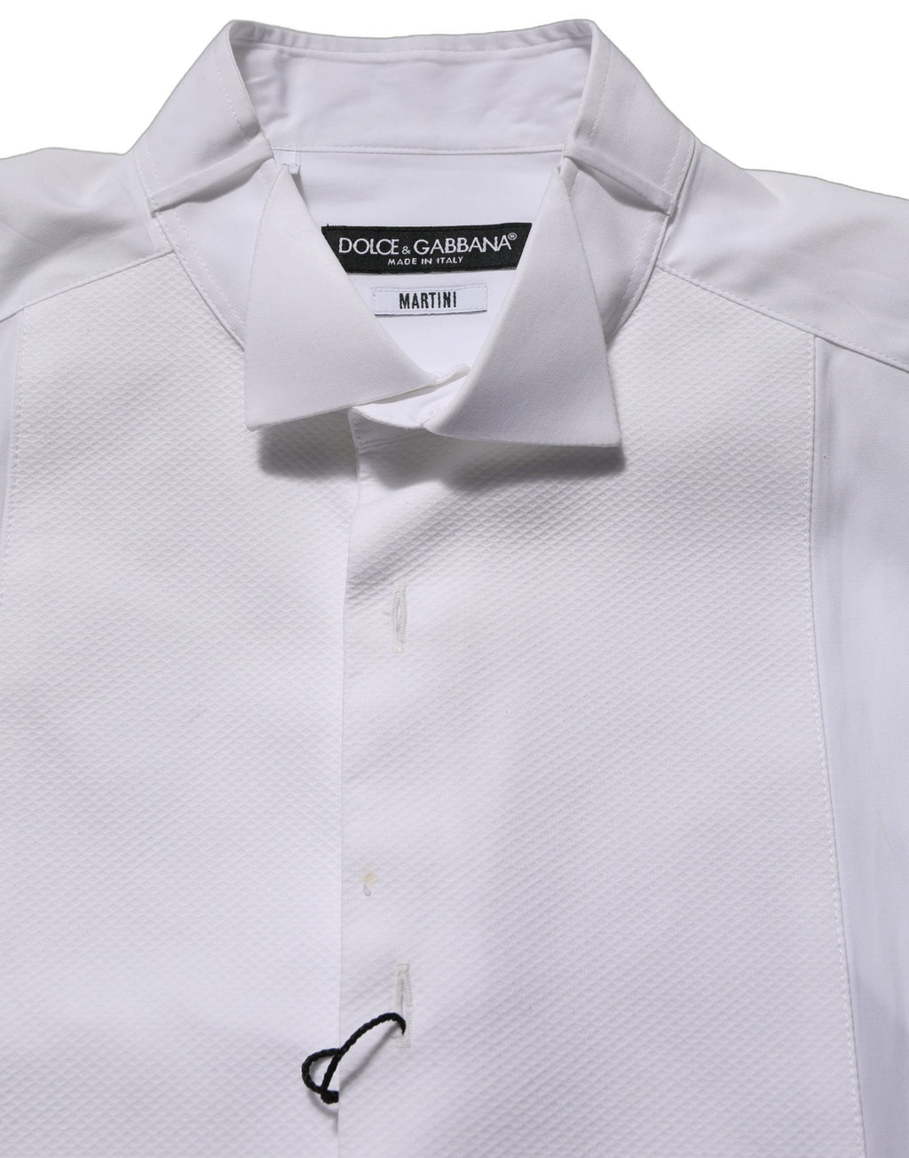 Dolce & Gabbana White Cotton MARTINI Sleeveless Men Dress Shirt