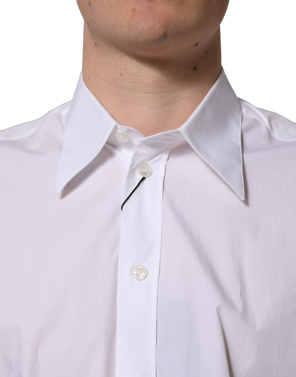 Dolce & Gabbana White Cotton Sleeveless Formal Dress Shirt