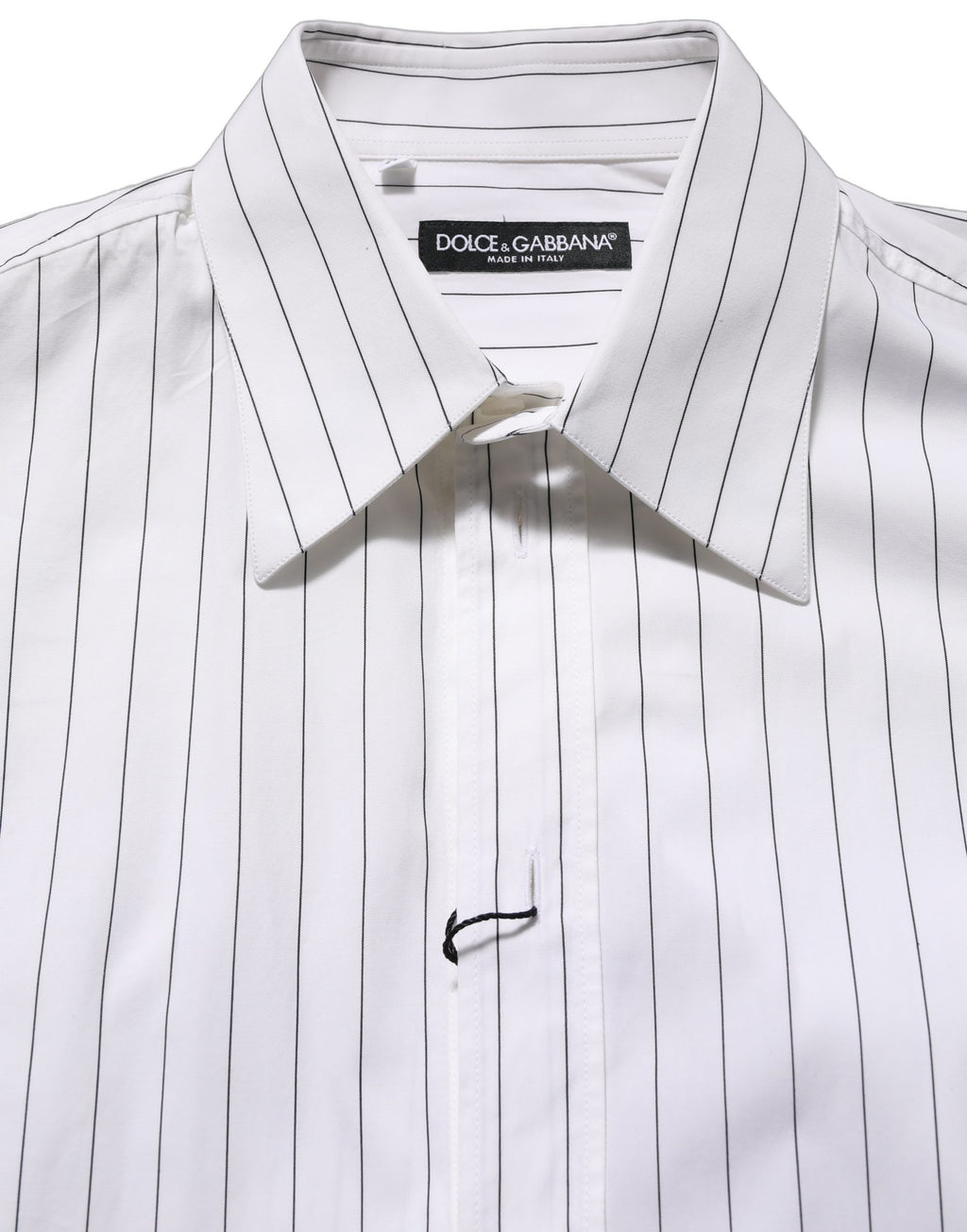 Dolce & Gabbana White Stripes Cotton Men Formal Dress Shirt