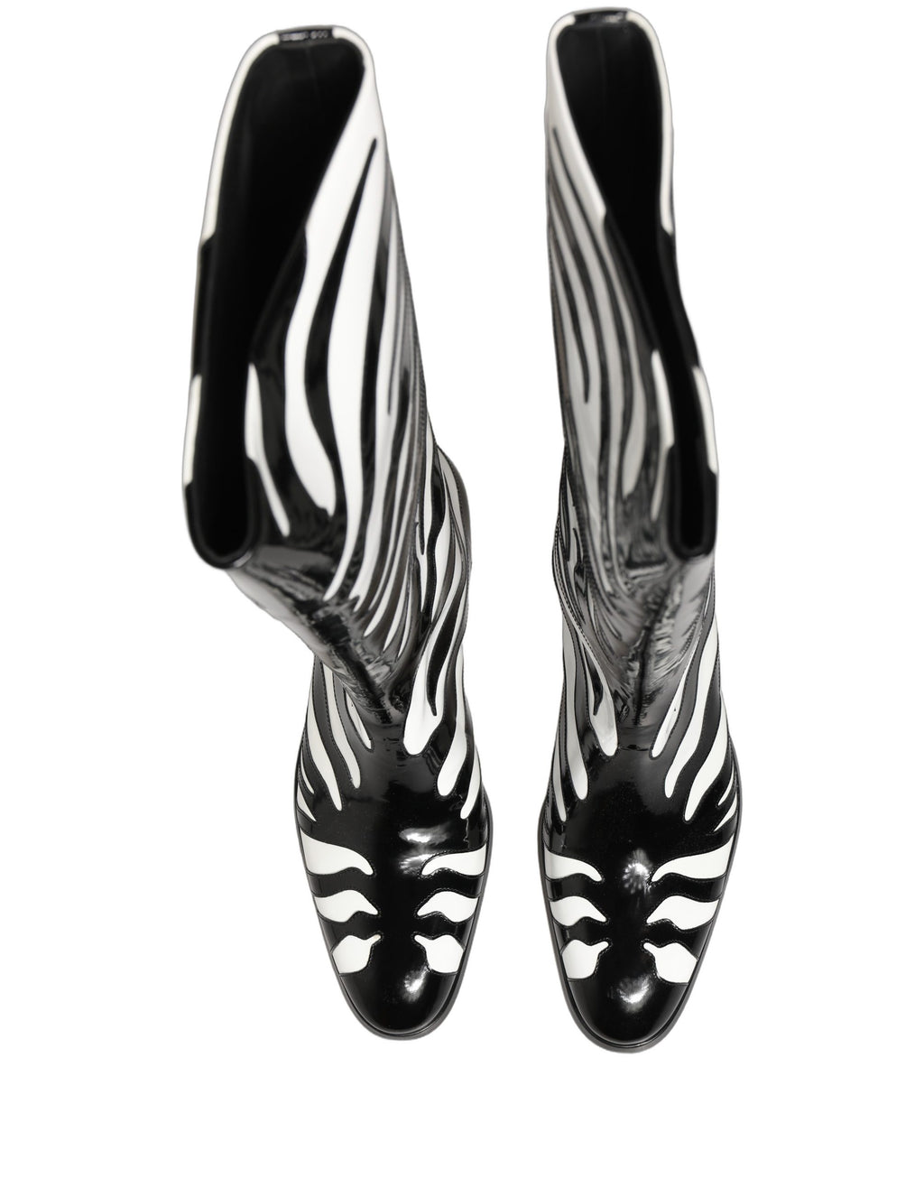 Dolce & Gabbana Black White Zebra Knee High Men Boots Shoes