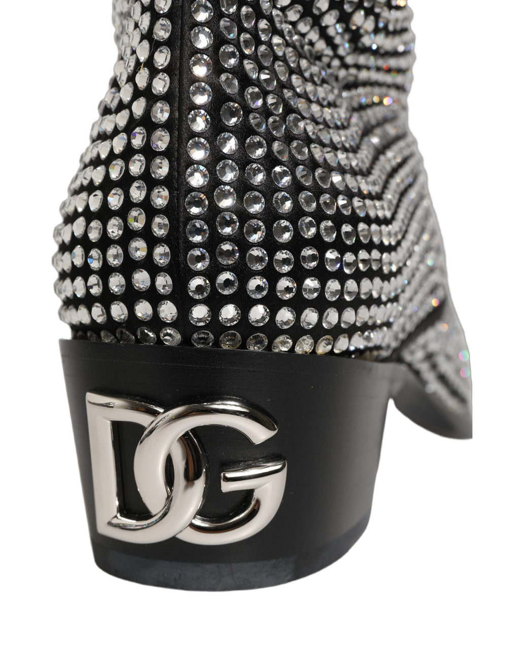 Dolce & Gabbana Black Crystal Embellished Ankle Boots Shoes